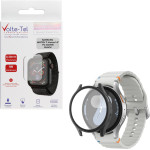 Volte-Tel Tempered Glass Samsung Watch 7 44mm 1.5'' 9H 0.30mm Pc Edge Cover With Key 3D Full Glue Full Cover BLACK