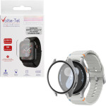Volte-Tel Tempered Glass Samsung Watch 7 44mm 1.5'' 9H 0.30mm Pc Edge Cover With Key 3D Full Glue Full Cover Titanium GREY