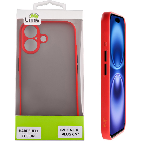 Lime Successories Lime ���� Iphone 16 Plus 6.7'' Hardshell Fusion Full Camera Protection Red With Black KEYS