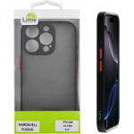 Lime Successories Lime ���� Iphone 16 Pro 6.3'' Hardshell Fusion Full Camera Protection Black With Red KEYS