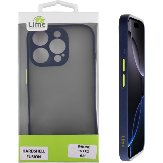 Lime Successories Lime ���� Iphone 16 Pro 6.3'' Hardshell Fusion Full Camera Protection Blue With Yellow KEYS