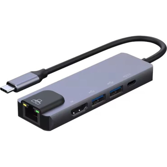 ����������� 5in1 RJ45 USB3.0x2 Pd 4K 60HZ HDTV
