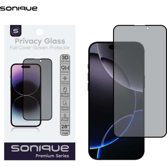 Sonique Privacy Glass Premium Series Hd Full Cover 9H Apple Iphone 16 Pro Max �����