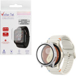 Volte-Tel Tempered Glass Samsung Watch 7 40mm 1.3'' 9H 0.30mm Pc Edge Cover With Strass 3D Full Glue Full Cover SILVER