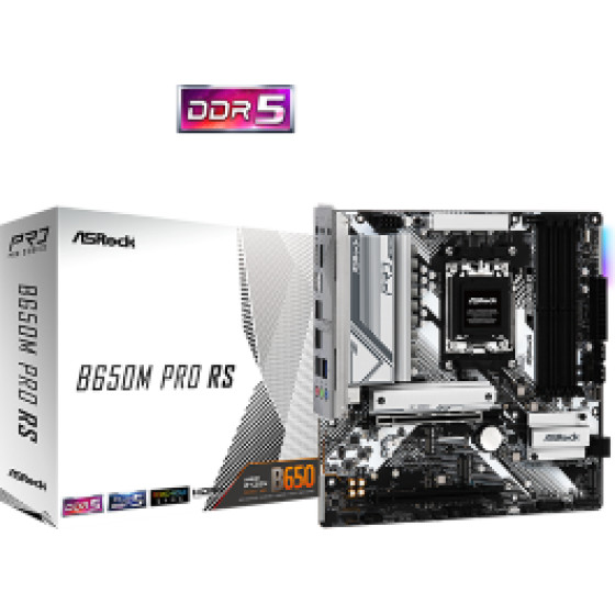 Asrock Mb Socket Amd AM5 Amd Ryzen 9000/8000/7000 CPU, Cs Amd B650, 4 Dimm Sockets DDR5, HDMI/DP, 2.5 Gigabit LAN, MICRO-ATX, 3YW - (B650M Pro RS)