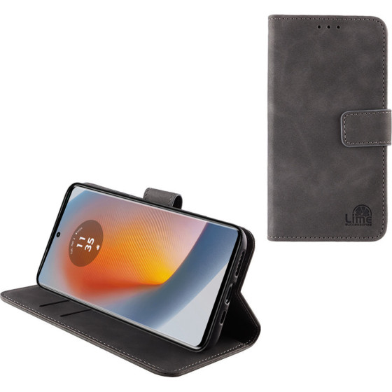 Lime Successories Lime ���� Motorola Moto Edge 50 Fusion XT2429-2 6.7'' Essential Magnet Book Stand Clip GREY