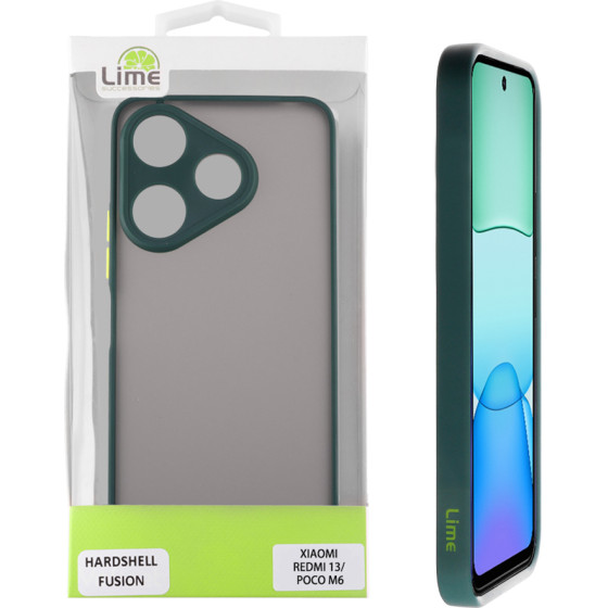 Lime Successories Lime ���� Xiaomi Redmi 13/ Poco M6 4G 6,79'' Hardshell Fusion Full Camera Protection Green With Yellow KEYS
