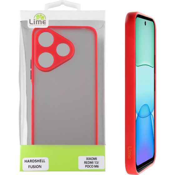 Lime Successories Lime ���� Xiaomi Redmi 13/ Poco M6 4G 6,79'' Hardshell Fusion Full Camera Protection Red With Black KEYS