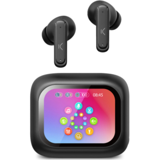 Ksix Bluetooth Tws Vision Tft Display Earbuds Enc & Anc Black - (BTW03N)