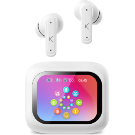 Ksix Bluetooth Tws Vision Tft Display Earbuds Enc & Anc White - (BTW03B)