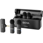BOYA Wireless 4 Person 4-Channel Mini Lavalier 3.5mm For Camera 2.4GHz Microphone - (BY-V4)