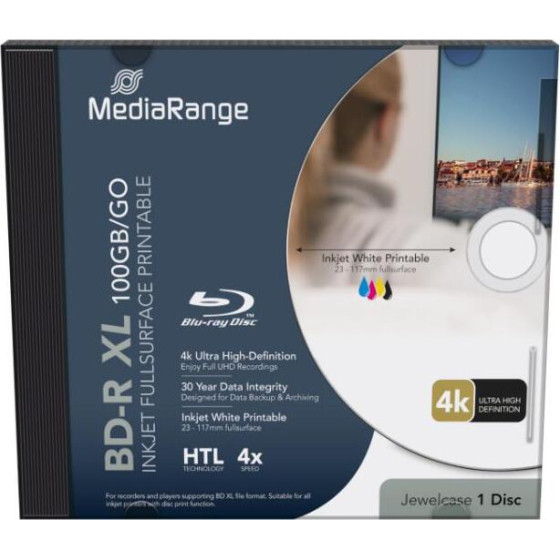 MediaRange BD-R Xl Extra Large 100GB Single Disc In Jewelcase - (MR520)