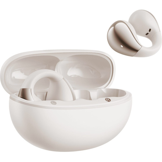 QCY Crossky C30 White Open Ear Tpu Earclip, Bass Enhance Algo. Bt 5.4 Dual Connection Earbuds 25h - (6957141409497)