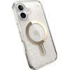 Speck Iphone 16 Case (150694-9221) Presidio Lux + Clicklock (CLEAR/Gold GLITTER)