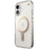Speck Iphone 16 Case (150694-9221) Presidio Lux + Clicklock (CLEAR/Gold GLITTER)