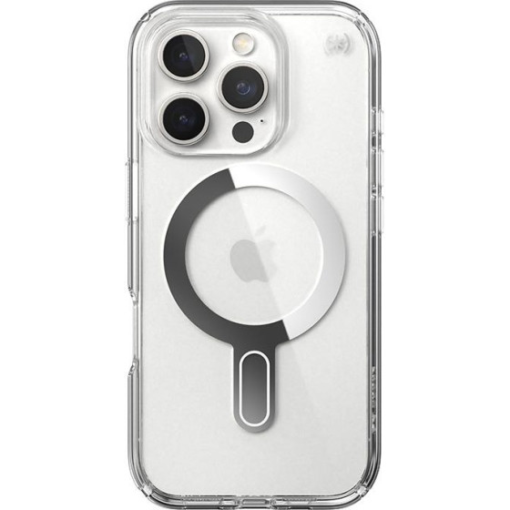 Speck Iphone 16 Pro Case (150703-3199) Presidio Perfect Clear + Clicklock (CLEAR/CHROME)