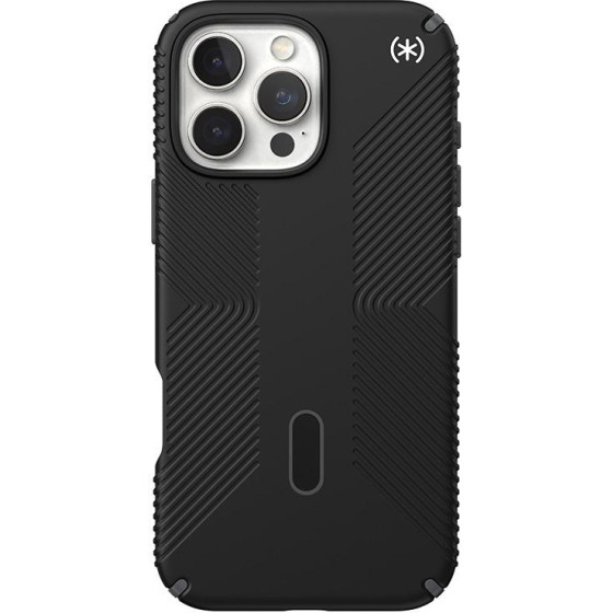 Speck Iphone 16 Pro Max Case (150725-3205) Presidio Pro Grip + Clicklock (Black / Slate GREY)
