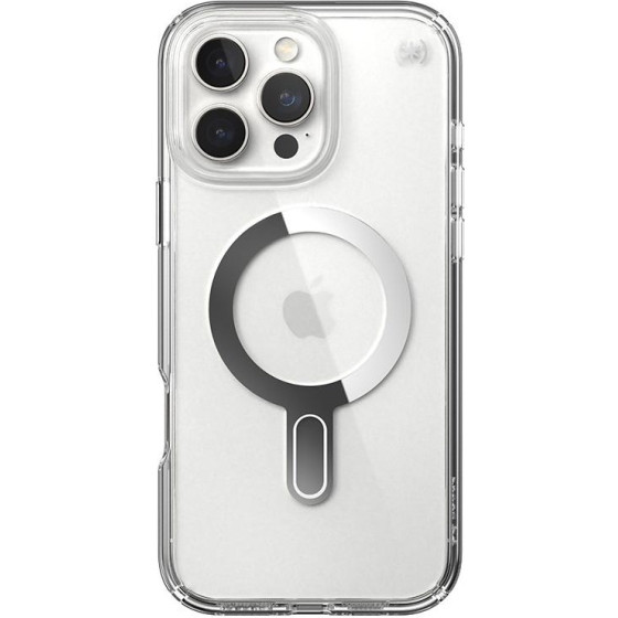 Speck Iphone 16 Pro Max Case (150727-3199) Presidio Perfect Clear + Clicklock (CLEAR/CHROME)