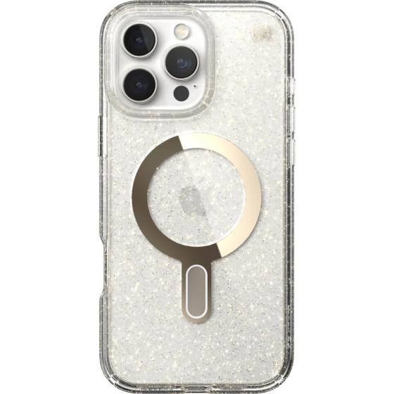 Speck Iphone 16 Pro Max Case (150730-9221) Presidio Lux + Clicklock (CLEAR/Gold GLITTER)