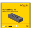 DeLock Usb Hub �� ���������, 5x �����, 5Gbps, USB/USB-C �������, ���� - (64248)