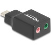 DeLock ��������� ����� ���� 2x 3.5mm, USB-C �������, ����� - (67128)
