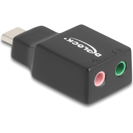 DeLock ��������� ����� ���� 2x 3.5mm, USB-C �������, ����� - (67128)