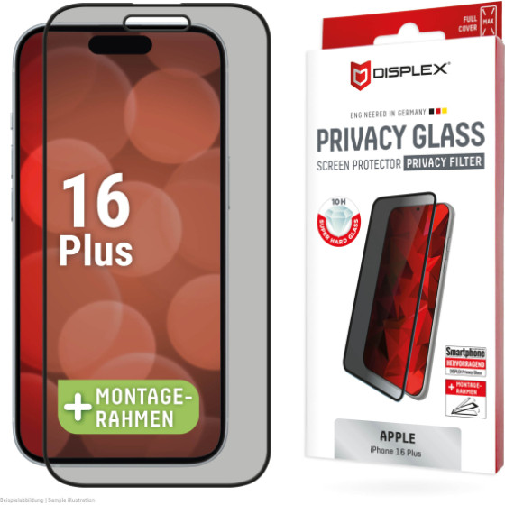 Displex Real Glass 3D Iphone 16 Plus Privacy With Applicator - (02017)