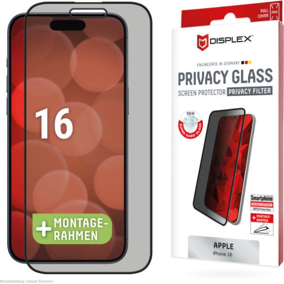 Displex Real Glass 3D Iphone 16 Privacy With Applicator - (02016)