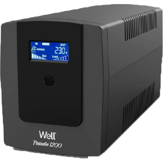 Well Ups 1200VA Line Interactive w/Display & Avr UPS-LINT-PALADIN1200-WL