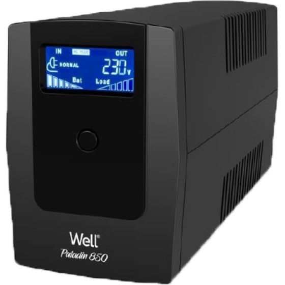 Well Ups 850VA Line Interactive w/Display & Avr UPS-LINT-PALADIN850-WL