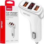 AMiO ���������� ���������/��������� ��� ��� �������� 12/24V 15.5W 5V/3.1 2 ����� 2xUsb ������ ���� - 1 ���. - (03887)