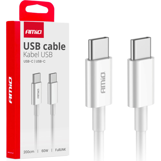 AMiO ������� �������� ��� ��������� ��������� ��� Usb Type C �� Usb Type C 200CM 2A 60W ����� ���� - 1 ���. - (03897)