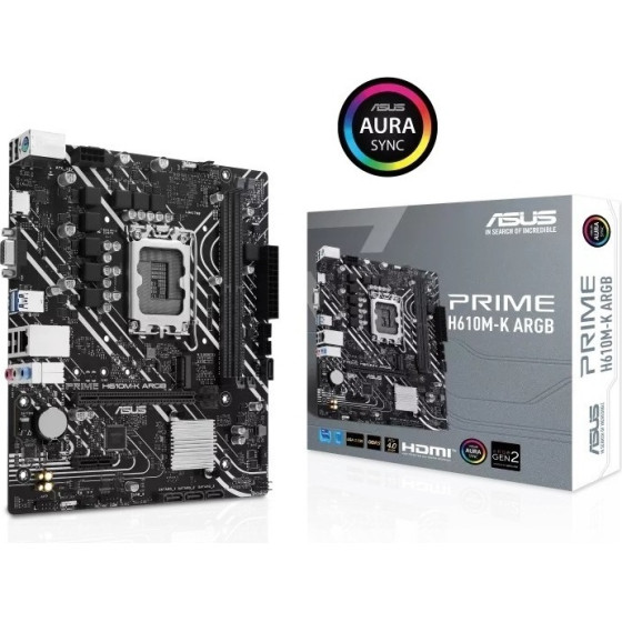 Asus Motherboard Prime H610M-K Argb ,DDR5,1700,Matx - (90MB1G90-M0EAY0)