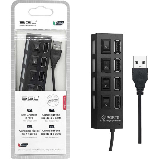 ���������� Usb Hub �� 4 ����� ��� ��������� - 404P - 45cm - OEM - (095943)