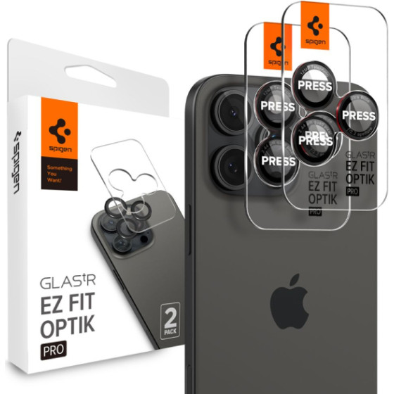 Is Spigen Optik Ez Fit Temp Glass For Camera Lens Protector Iphone 15 PRO/15PRo MAX/16 PRO/16 Pro Max - (AGL05217)
