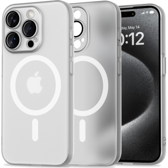 Tech-Protect Magslim Case Iphone 15 Pro Matte White Backcover - (TPMSIP15PMW)