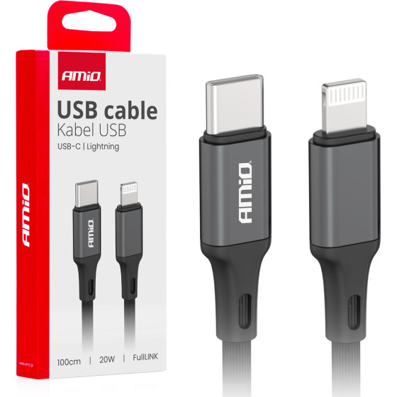 AMiO ������� �������� ��� ��������� ��������� Usb Type C �� Apple Lighting 100CM 20W ����� ���� - 1 ���. - (03904)