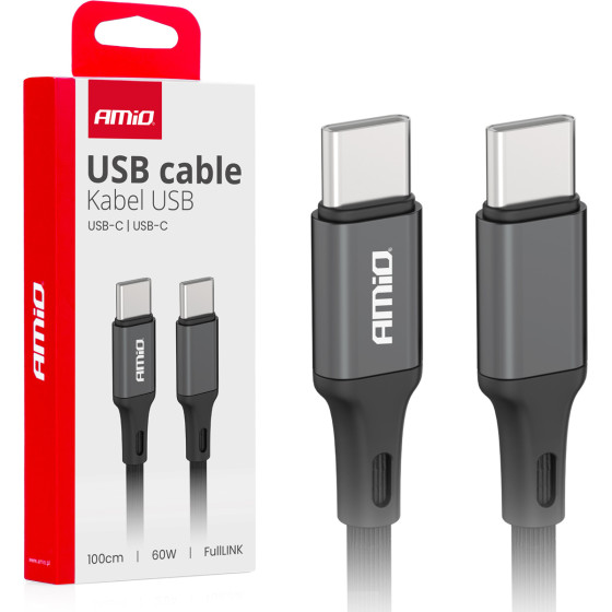 AMiO ������� �������� ��� ��������� ��������� ��� Usb Type C �� Usb Type C 100CM 60W ����� ���� - 1 ���. - (03902)