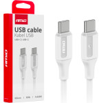 AMiO ������� �������� ��� ��������� ��������� ��� Usb Type C �� Usb Type C ��������� 60W 100CM ����� ���� - 1 ���. - (03920)