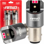 AMiO �������� P21/5W BAY15d 12/24V 6.000K 4xSmd Led CAN-Bus ������� Pro Series - 2 ���. - (03586)