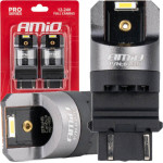 AMiO �������� P27/7W 3157 12/24V 6.000K 2xSmd Led Full CAN-Bus ����� Pro Series - 2 ���. - (03598)