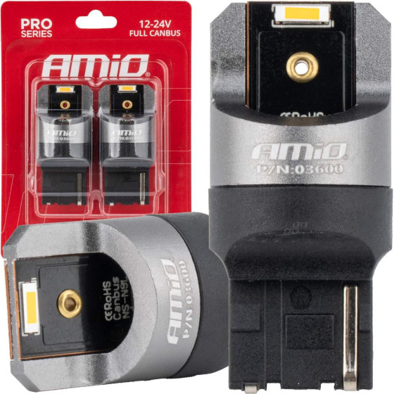 AMiO �������� WY21W 7440 12/24V 6.000K 2xSmd Led Full CAN-Bus ��������� Pro Series - 2 ���. - (03600)