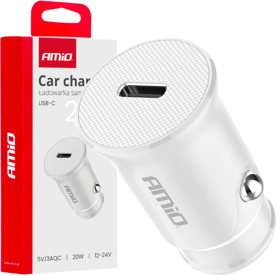 AMiO ��������� �������� 12/24V �� 1 ���� USB-C 20W 5V/3AQc ������� �������� ������ - 1 ���. - (03876)