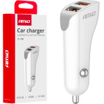 AMiO ��������� �������� 12/24V �� 2 ����� 2xUsb 10.5W 5V/2.1A ����� - 1 ���. - (03874)
