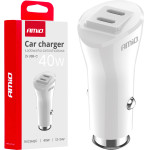 AMiO ��������� �������� 12/24V �� 2 ����� 2xUSB-C 40W 5V/3AQc ������� �������� ������ - 1 ���. - (03884)