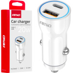 AMiO ��������� �������� 12/24V �� 2 ����� USB-C+Usb 20W 5V/3AQc ������� �������� ����� - 1 ���. - (03881)