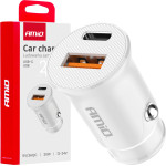 AMiO ��������� �������� 12/24V �� 2 ����� USB-C+Usb 20W 5V/3AQc ������� �������� ������ - 1 ���. - (03877)