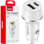 AMiO ��������� �������� 12/24V �� 2 ����� USB-C+Usb 20W 5V/3AQc ������� �������� ������ - 1 ���. - (03878)