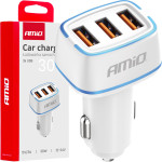 AMiO ��������� �������� 12/24V �� 3 ����� 3xUsb 30W 5V/3.0A ������ 1 ���� - 1 ���. - (03889)