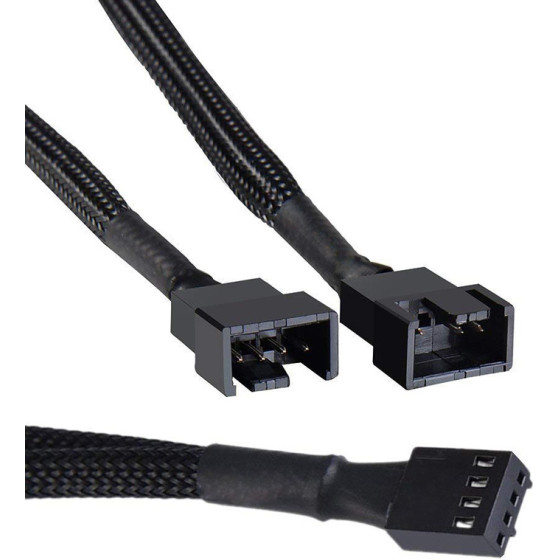 Powertech ������� 4-Pin Pwm �� 2x 4-Pin Pwm 0.15m, ����� - (CAB-W048)